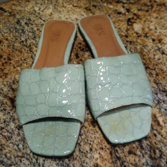 Toral TL-12618-Cuero Slippers Croc Leather Slides Flats Sandals Sage Womens 6.5 - Picture 6 of 6